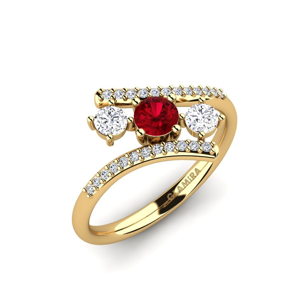 Red Zirconia Engagement Ring Anjatonia
