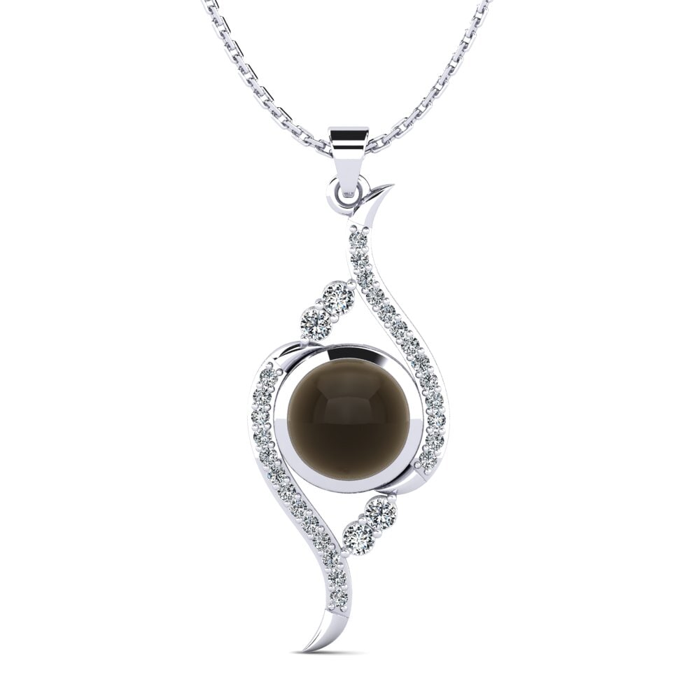Cabochon Smoky Topaz Women's Pendant Annoria