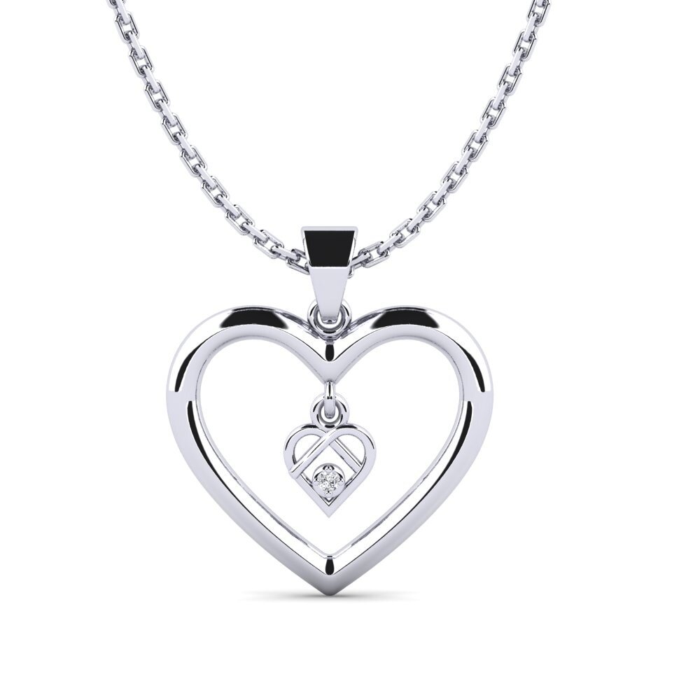 Achetez Pendentif pour femme Apothem en Or Blanc 375 Moissanite 0.005 ...