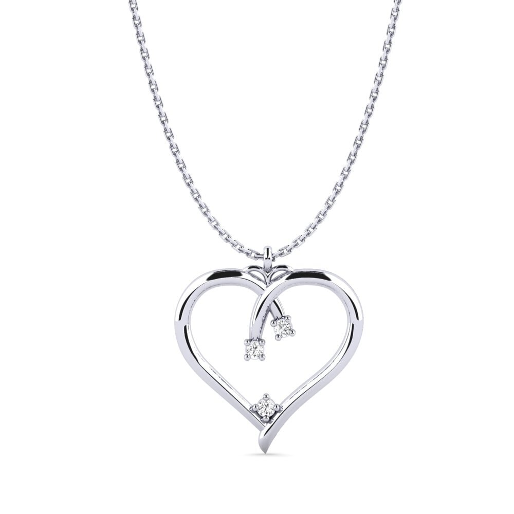 Plata 925 Zafiro blanco Colgante de Mujer Aria