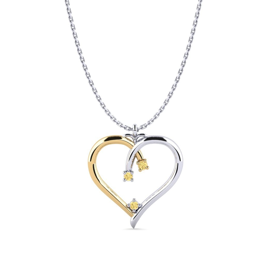 Vàng Trắng-Vàng 18K Kim Cương Vàng Mặt dây chuyền nữ Aria