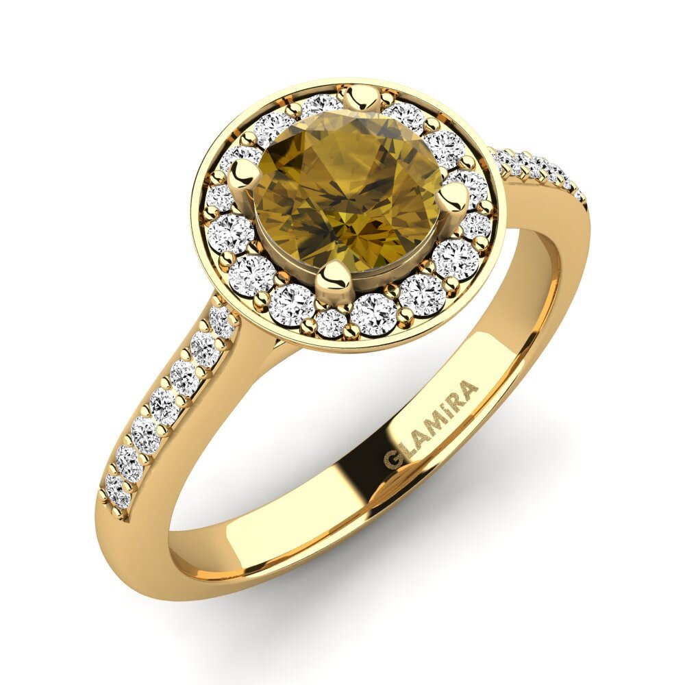 14K Yellow Gold Brown Zircon Engagement Ring Ashley