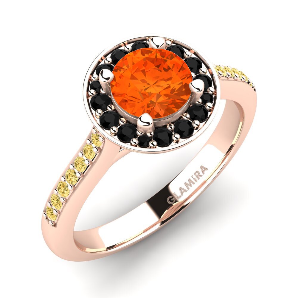 14ct Rose Gold Fire Opal Engagement Ring Ashley
