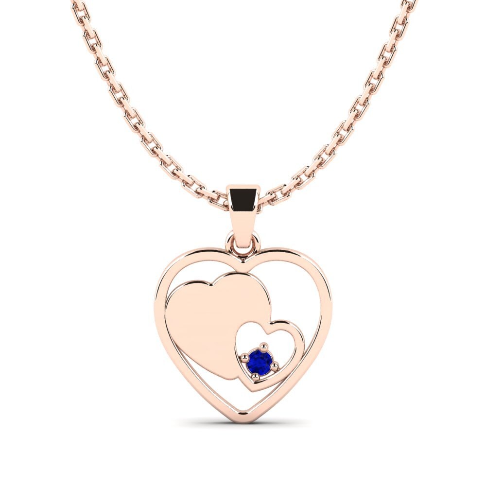 14ct Rose Gold Sapphire Women's Pendant Attempa