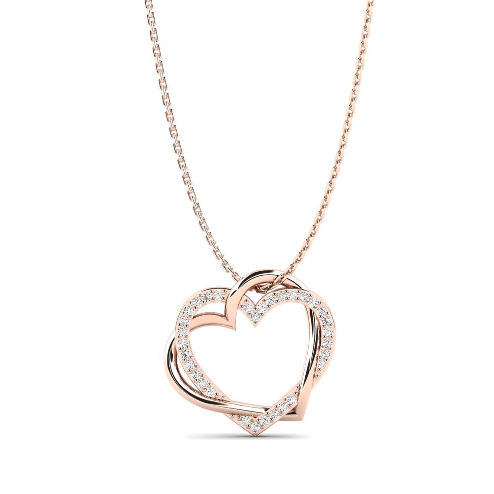 14K Rose Gold Moissanite Pendant Azade