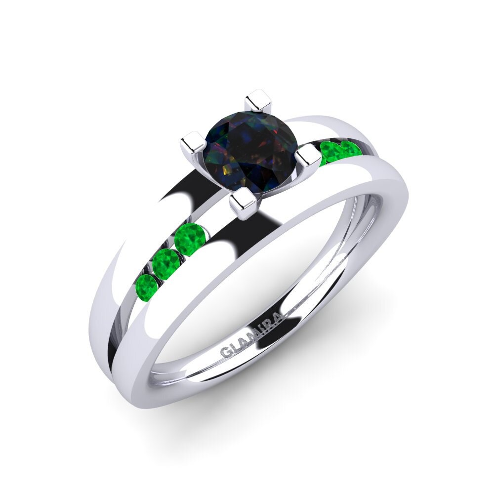 Black Opal Engagement Ring Bayamine