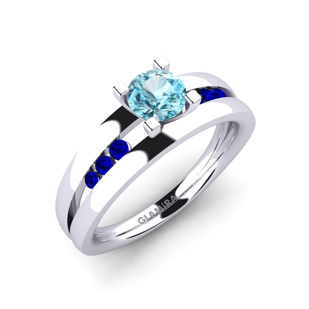 Circón Azul Anillo de compromiso Bayamine