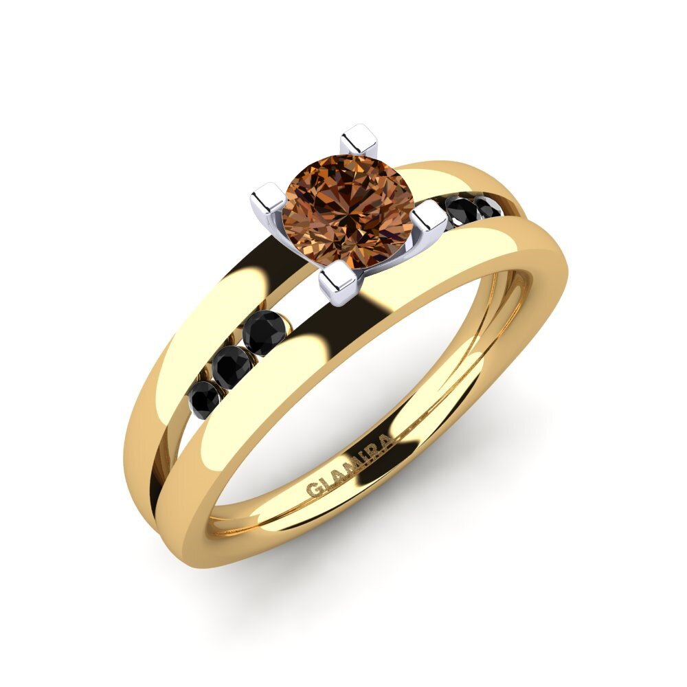 14k Oro Amarillo/Blanco Anillo de compromiso Bayamine