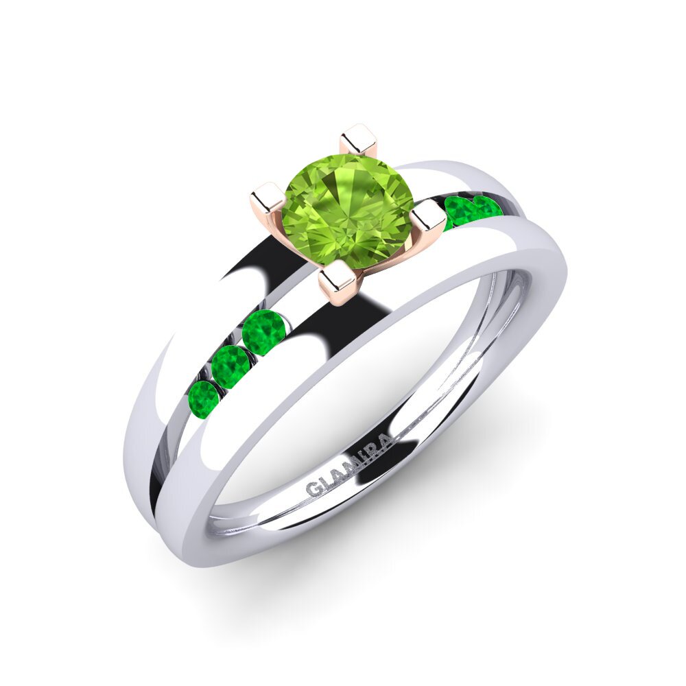 14K White & Rose Gold Engagement Ring Bayamine