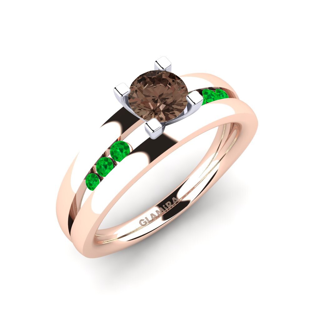 14k Oro Rosa & Blanco Anillo de compromiso Bayamine