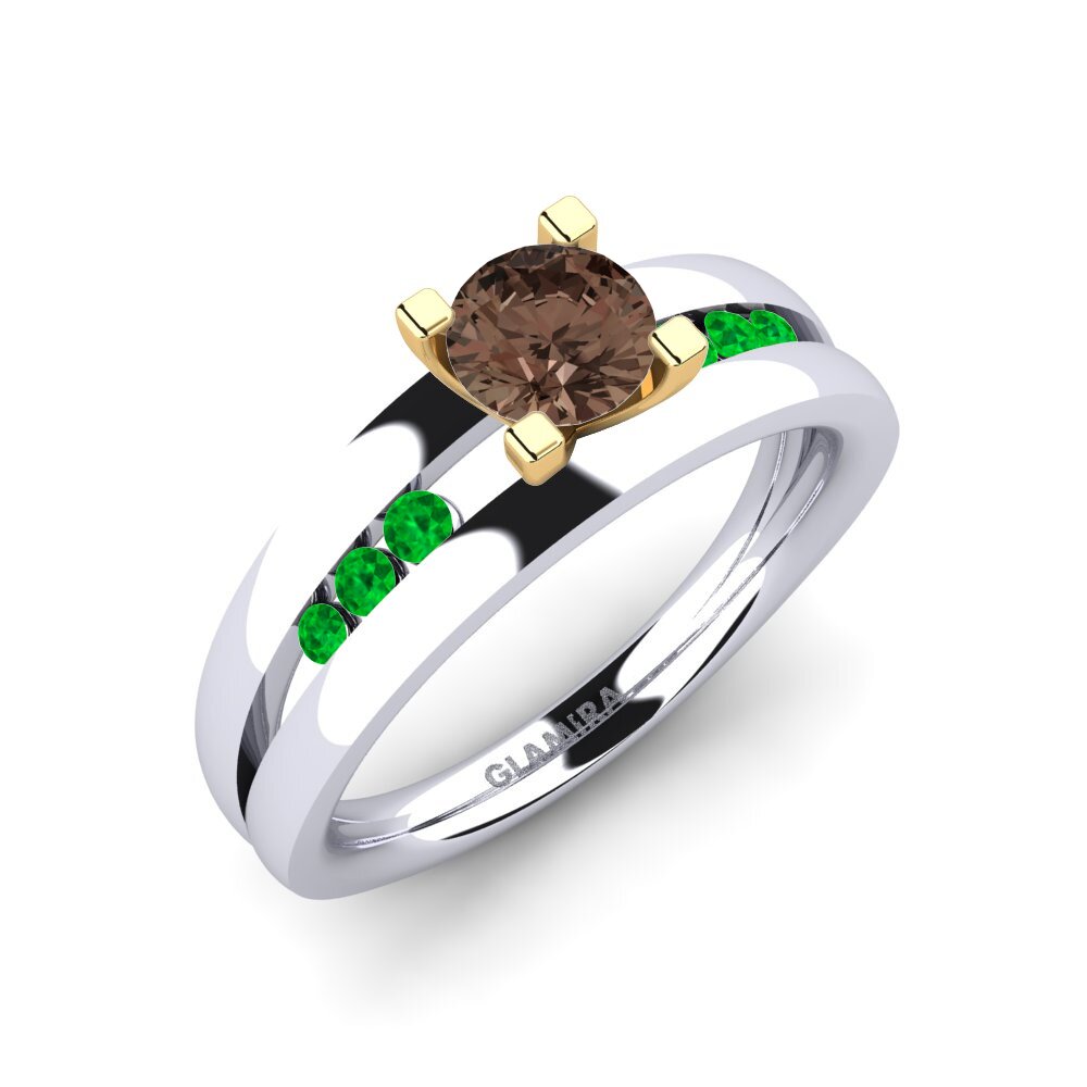 14ct White & Yellow Gold Engagement Ring Bayamine