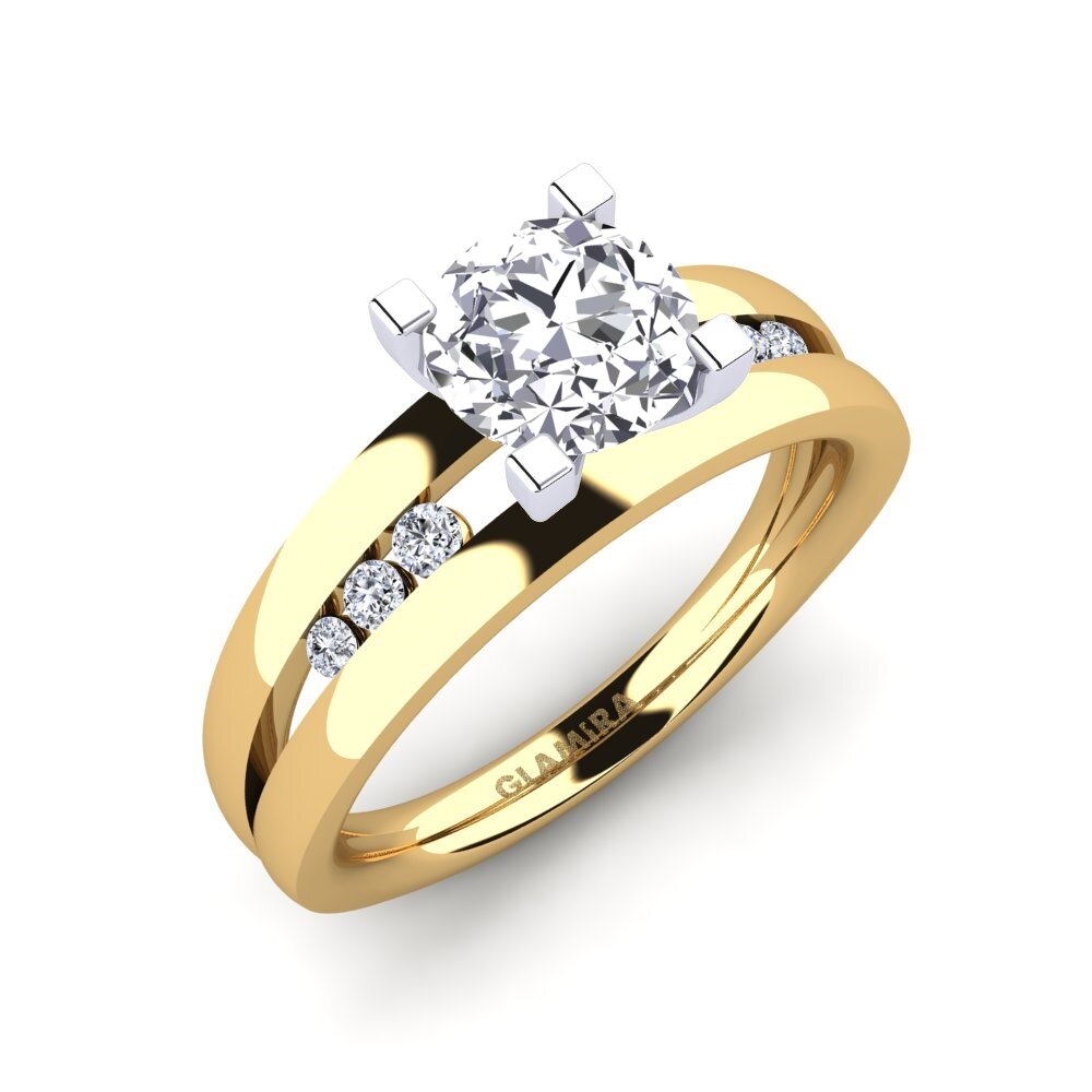585 Gelb & Weißgold Verlobungsring Bayamine 1.0 crt