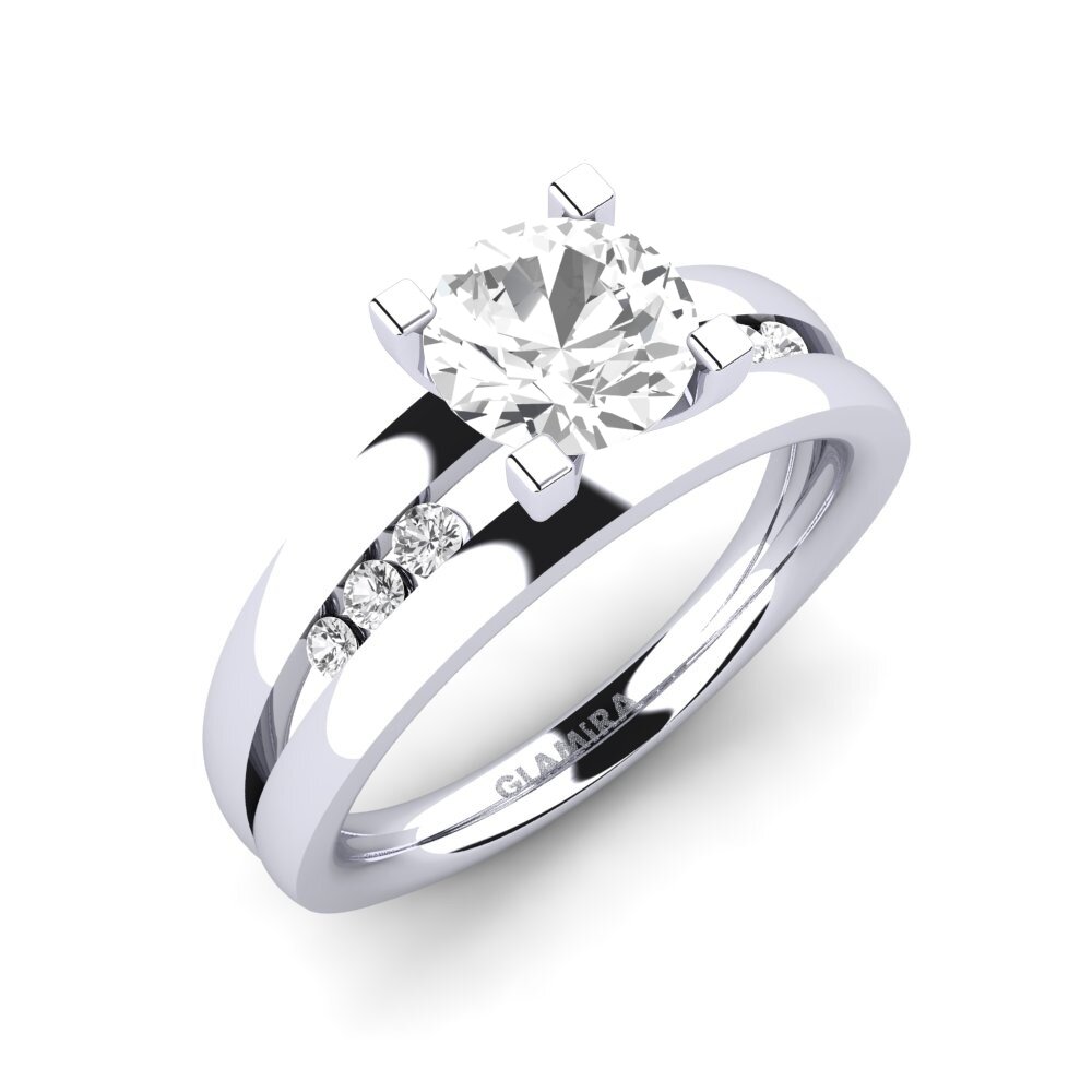 White sapphire Engagement Ring Bayamine 1.0 crt