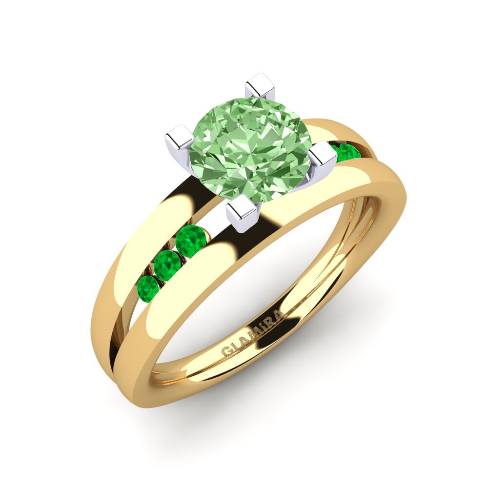 14ct Yellow / White Gold Engagement Ring Bayamine 1.0 crt