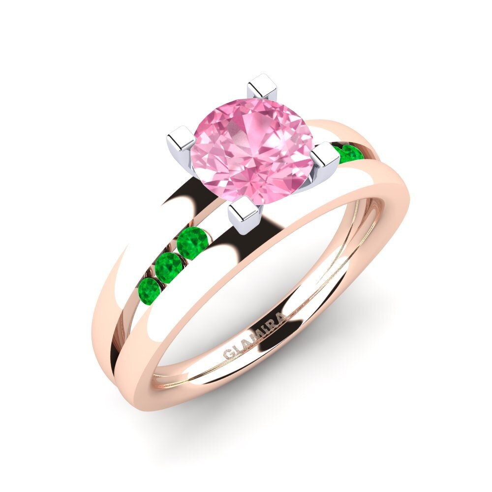 18K Rose & White Gold Engagement Ring Bayamine 1.0 crt