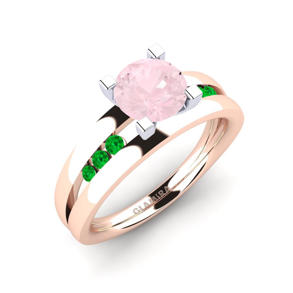 18ct Rose & White Gold Engagement Ring Bayamine 1.0 crt