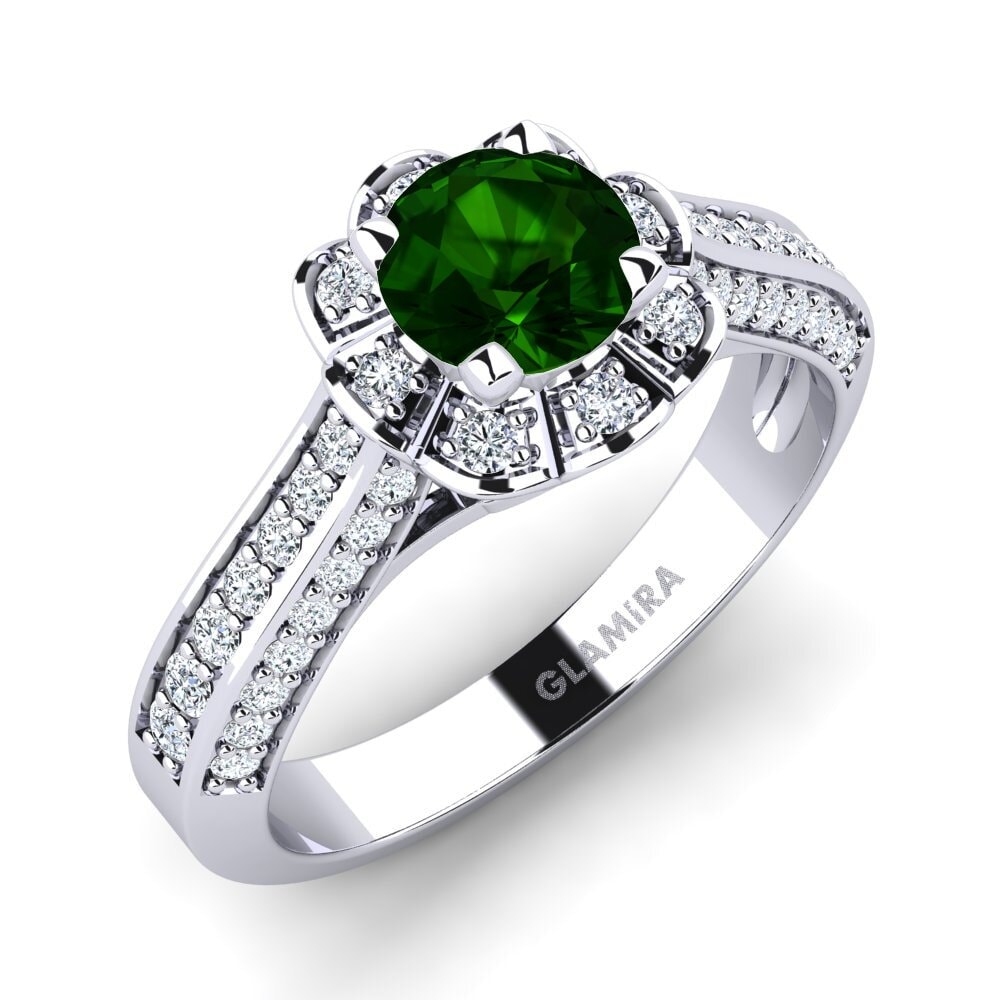 Green Tourmaline Engagement Ring Bella
