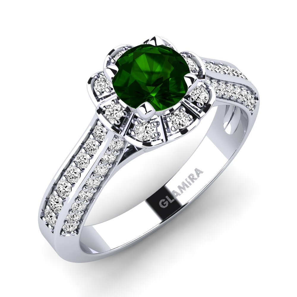 Green Tourmaline Engagement Ring Bella