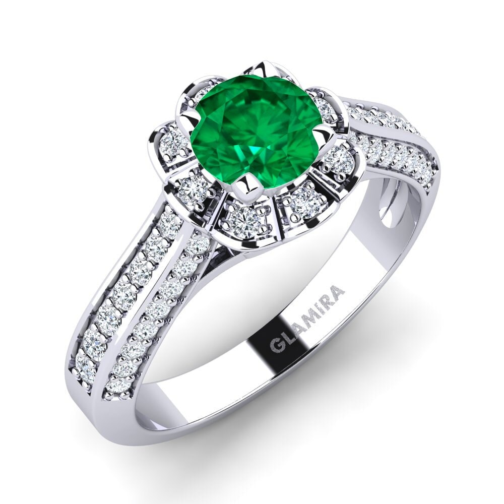 Emerald (Lab Created) Engagement Ring Bella