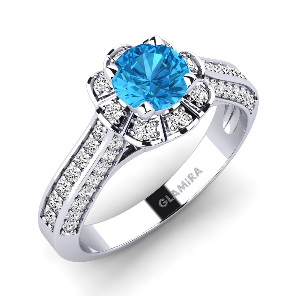 Blue Topaz Engagement Ring Bella