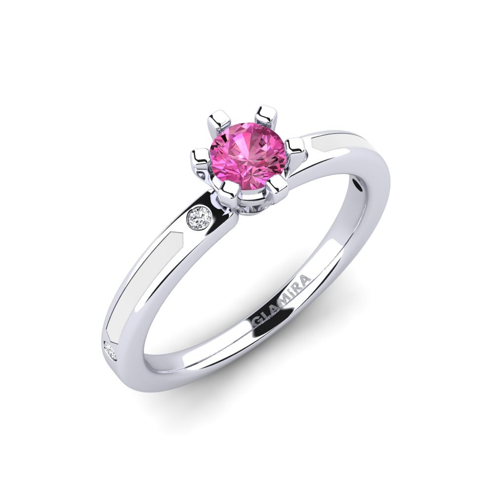 950 Palladium Pink Topaz Engagement Ring Beniamina
