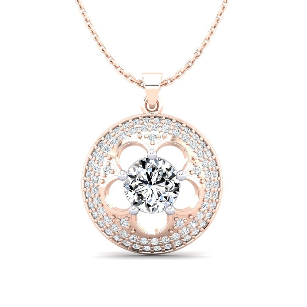 9ct Rose & White Gold Women's Pendant Bertina