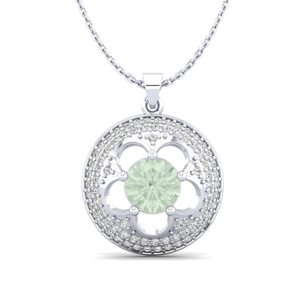 925 Silver Green Amethyst Pendant Bertina