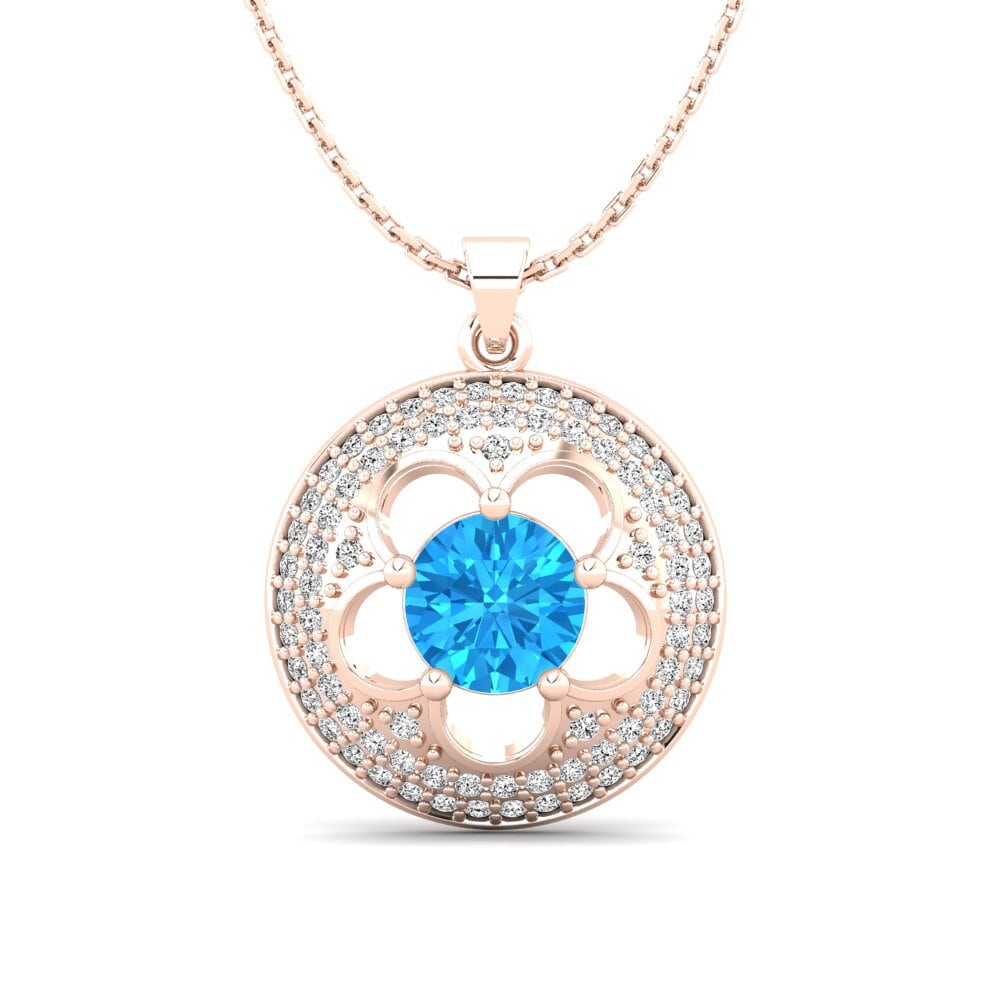 Topacio azul Colgante de Mujer Bertina