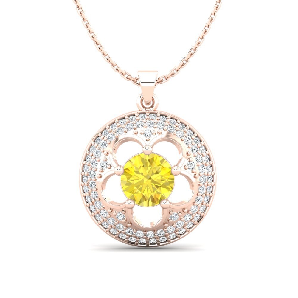 Zafiro amarillo Colgante de Mujer Bertina
