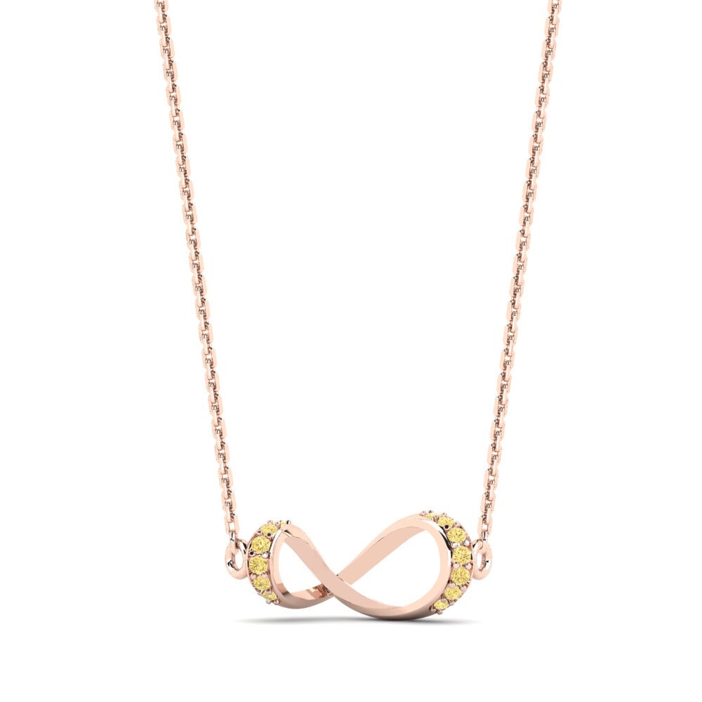 14ct Rose Gold Yellow Diamond Women's Necklace Bessie