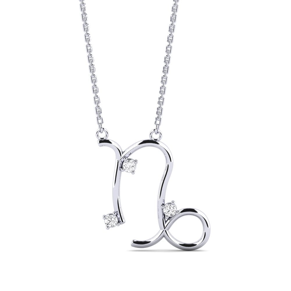 White sapphire Women's Necklace Brandie - Capricorn