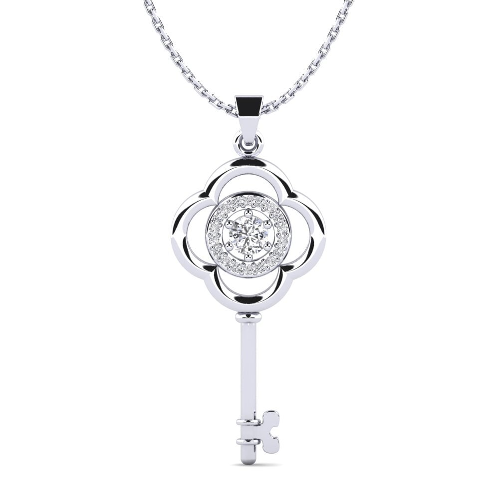 9k Oro Blanco Colgante de Mujer Braylinn