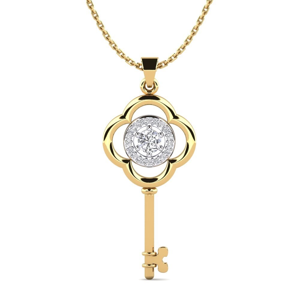 375 Gelb & Weißgold Damen anhänger Braylinn