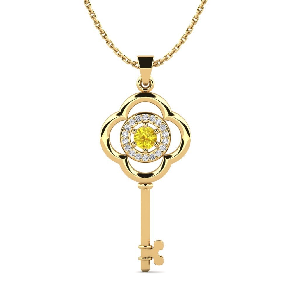 14k Yellow Gold Yellow Sapphire Women's Pendant Braylinn