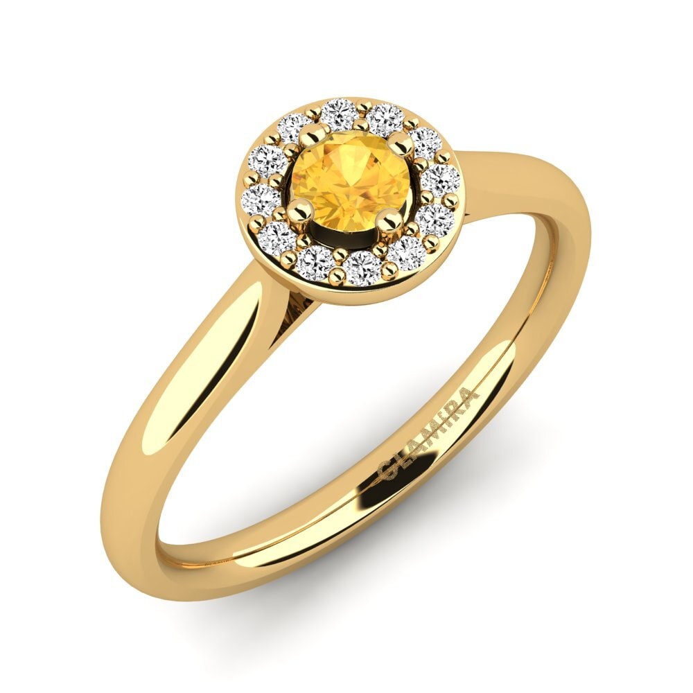 18k Oro Amarillo Citrino Anillo de compromiso Brianna