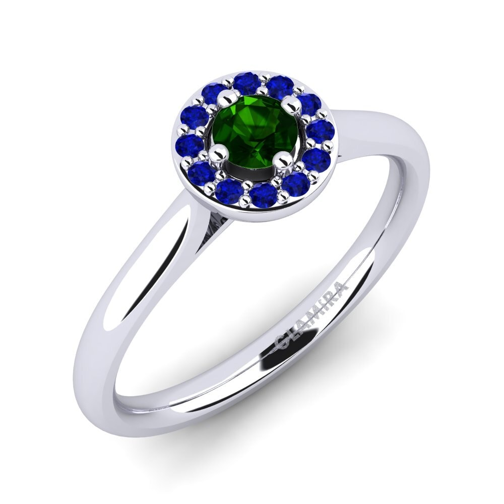 Turmalina Verde Anel de Noivado Brianna