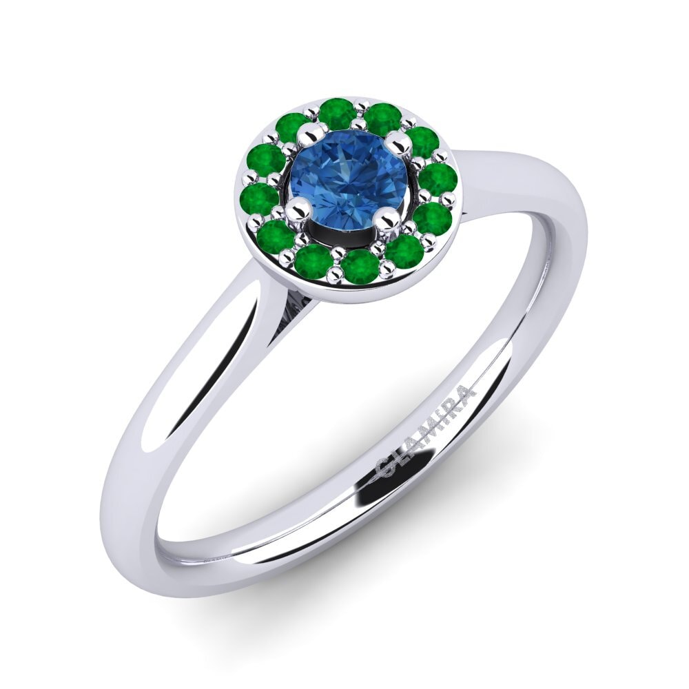 Dark Blue Zirconia Engagement Ring Brianna