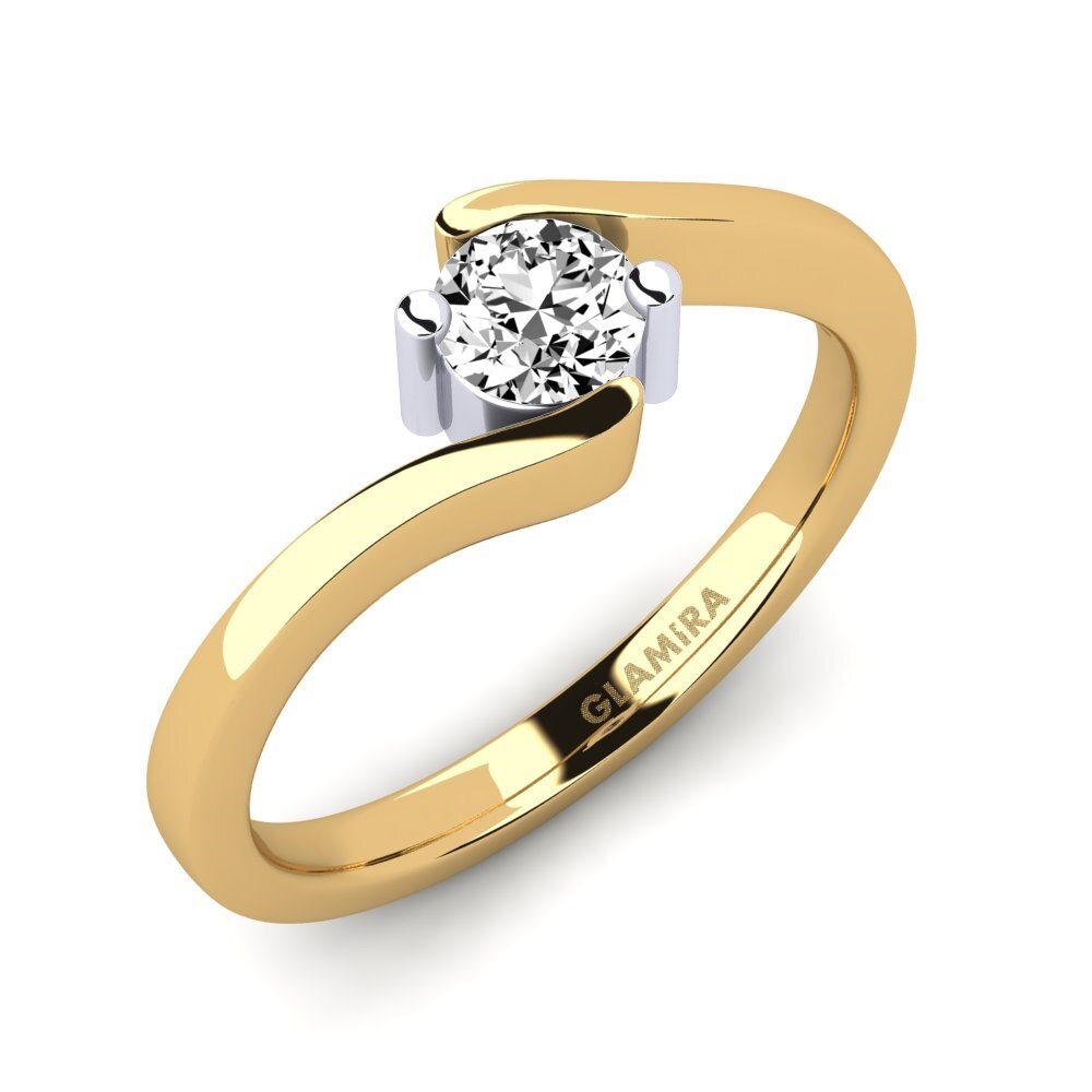 Vàng-Trắng 14K Đá Moissanite Nhẫn đính hôn Bridal Element