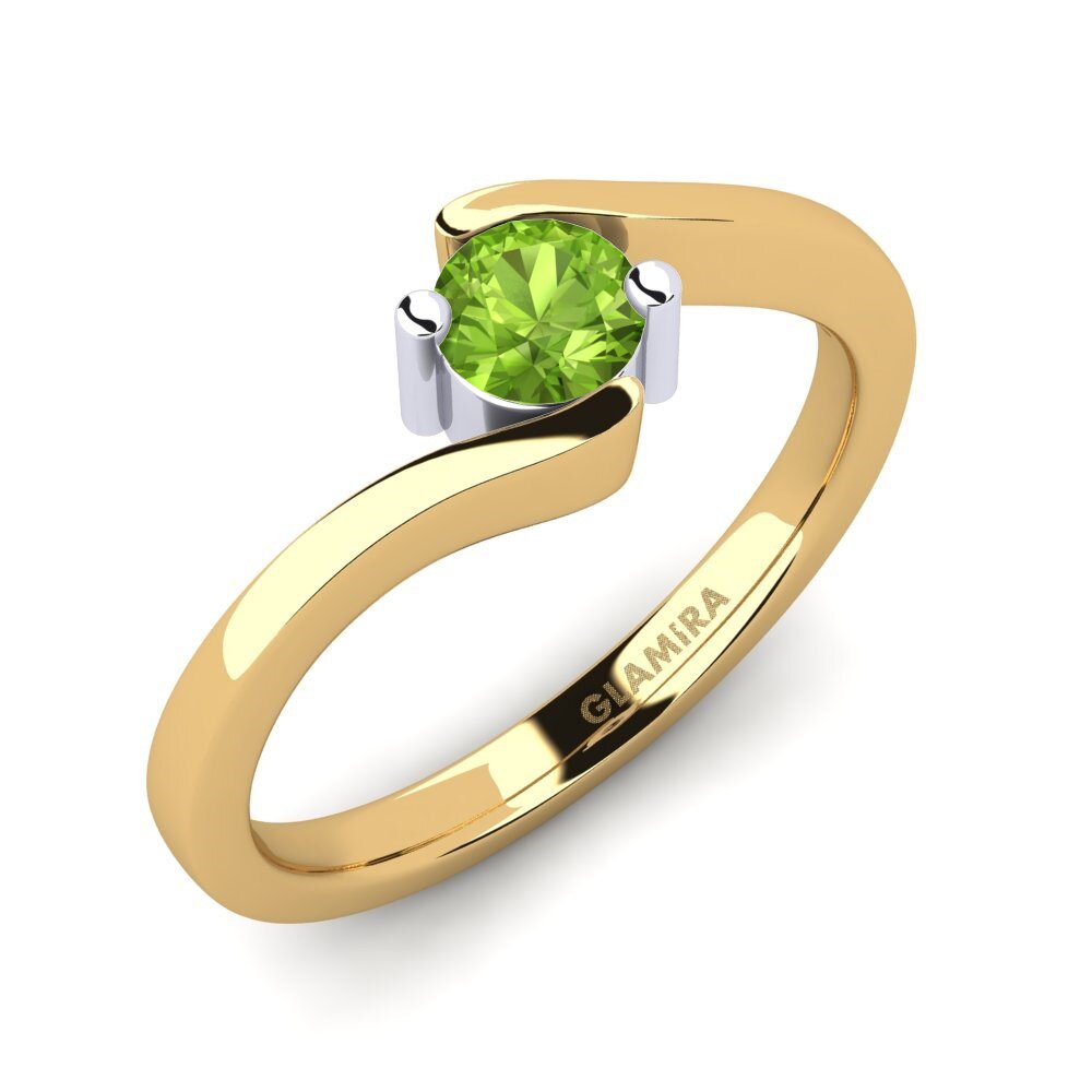 Żółte & Białe Złoto 585 Oliwin Pierścionek zaręczynowy Bridal Element
