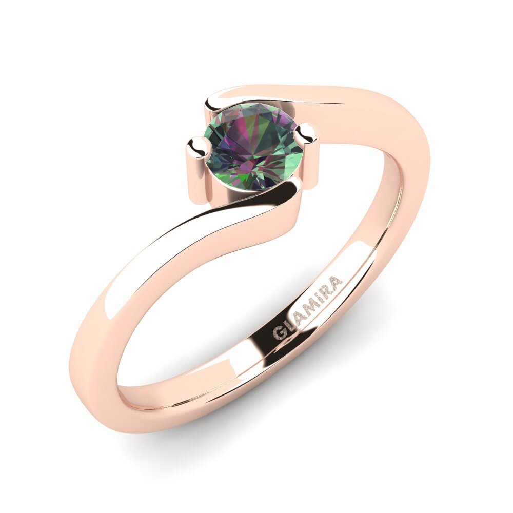 Rotgold 585 Mystic Topas Verlobungsring Bridal Element