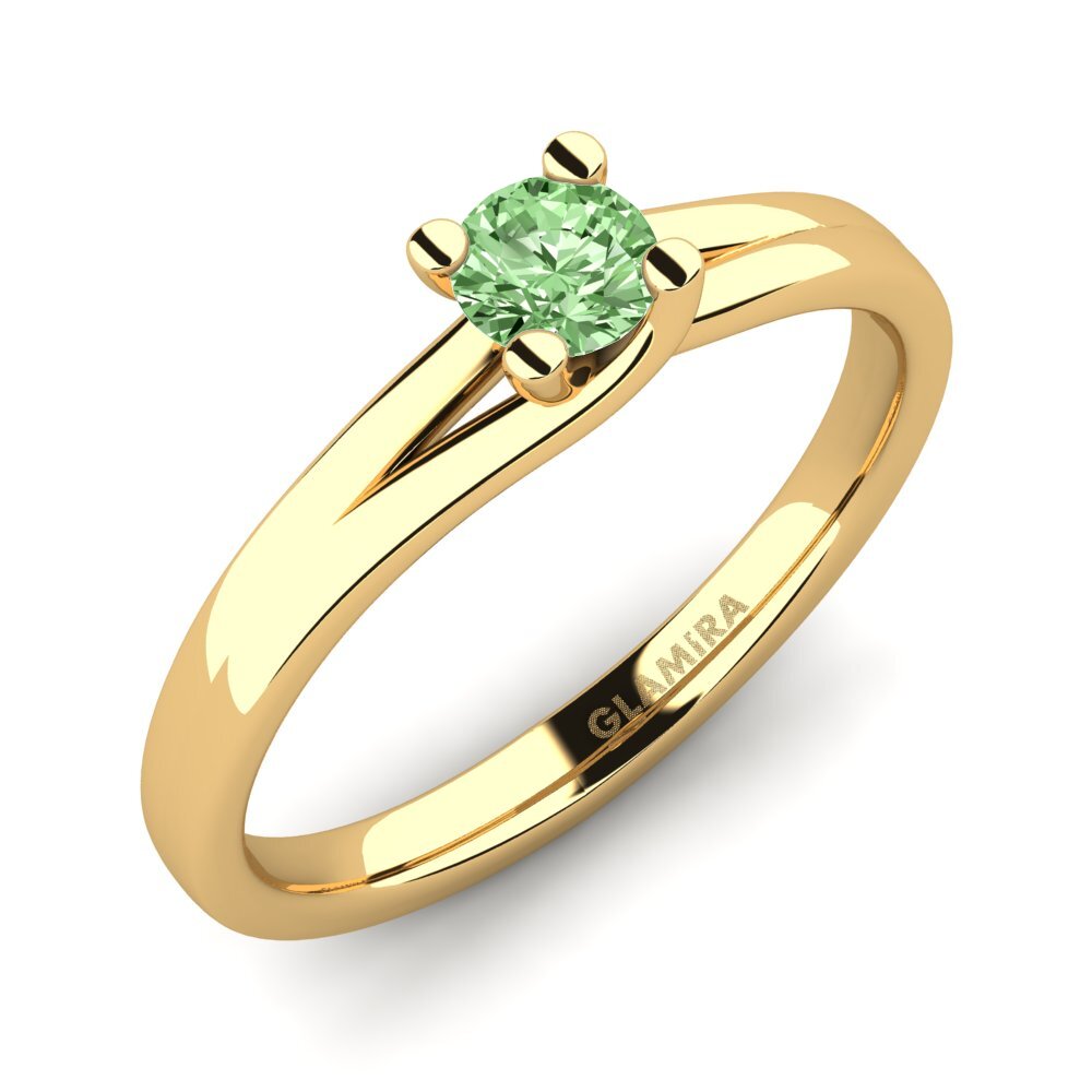 Gelbgold 375 Grüner Diamant Verlobungsring Bridal Heaven