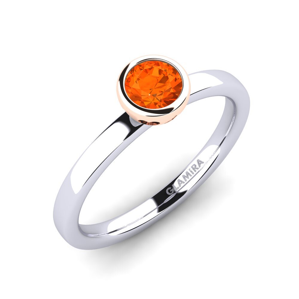 14ct White / Rose Gold Fire-Opal Engagement Ring Bridal Passion 0.5 crt