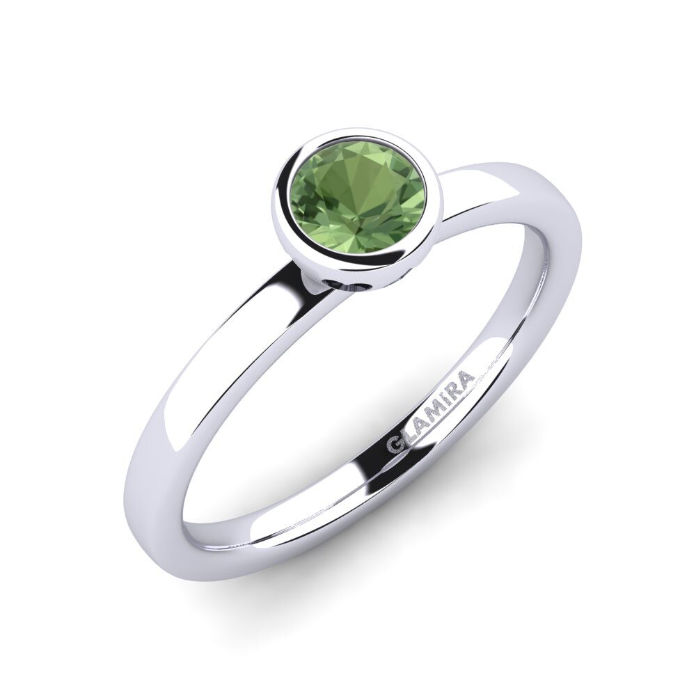 9ct White Gold Green Sapphire Engagement Ring Bridal Passion 0.5 crt