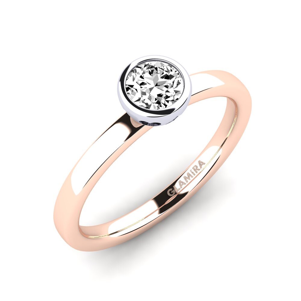 9ct Rose / White Gold Moissanite Engagement Ring Bridal Passion 0.5 crt