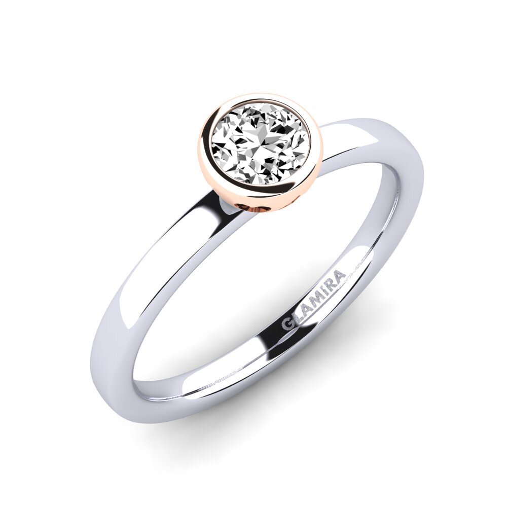 9ct White / Rose Gold Moissanite Engagement Ring Bridal Passion 0.5 crt