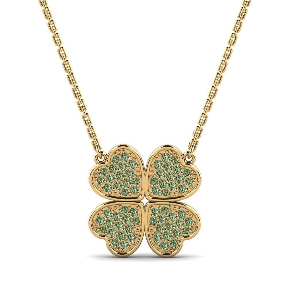 Diamant Vert Collier pour femme Britania