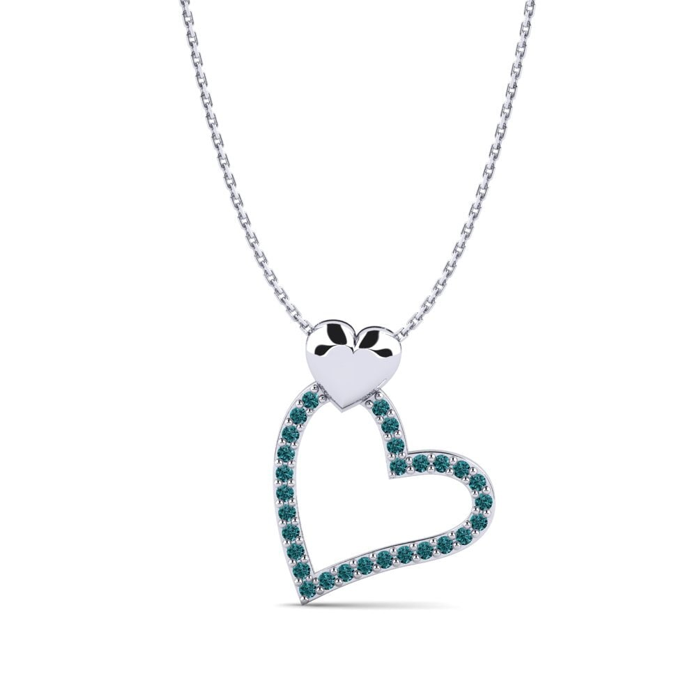 950 Platin Blauer Diamant Damen halskette Brylee