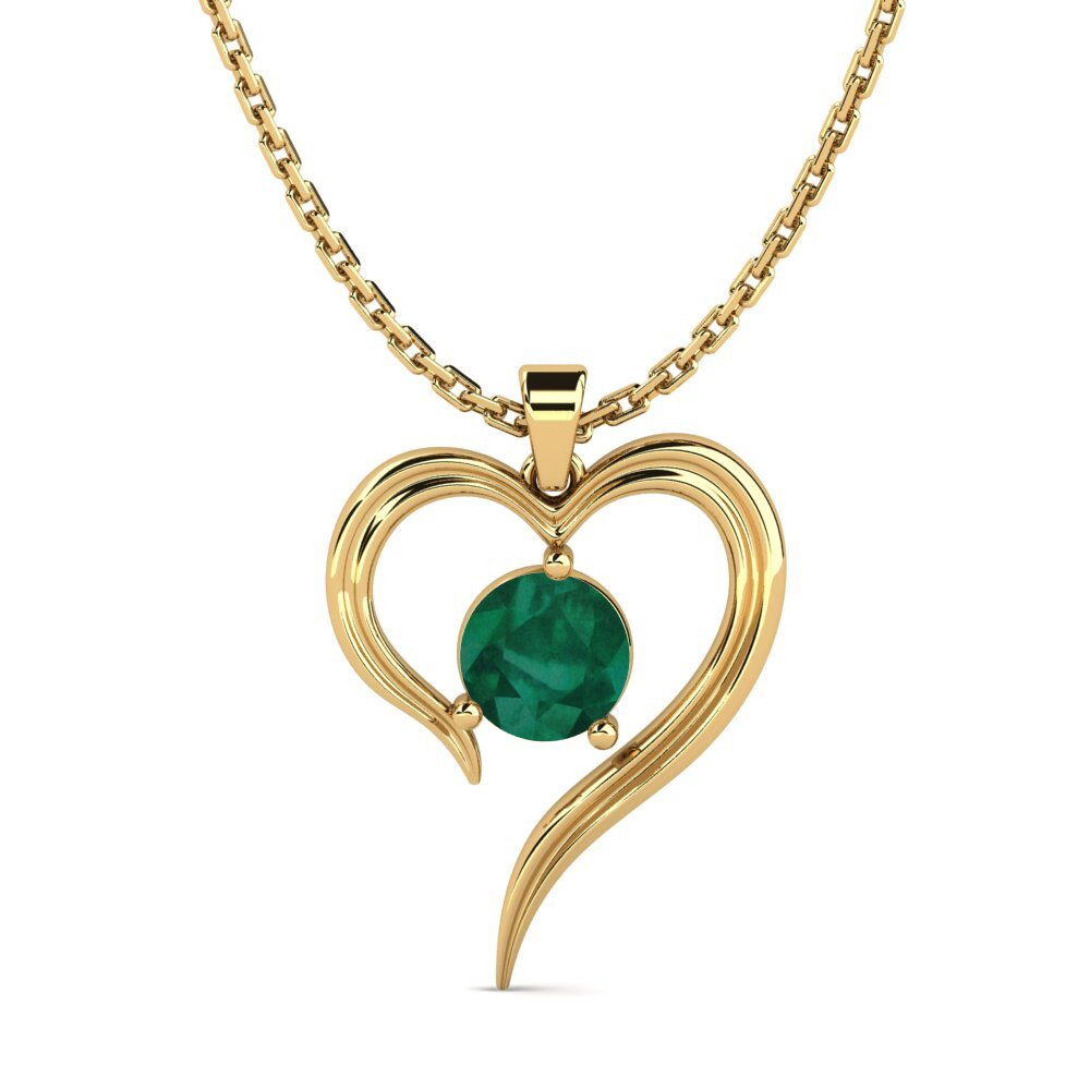 Round Emerald Women's Pendant Buidhe