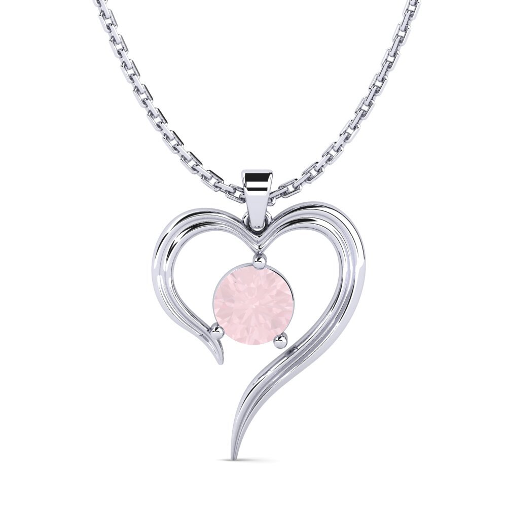 Plata 925 Cuarzo rosa Colgante de Mujer Buidhe