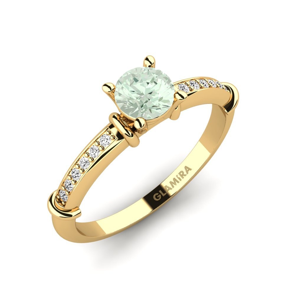 14ct Yellow Gold Green Amethyst Engagement Ring Byrne